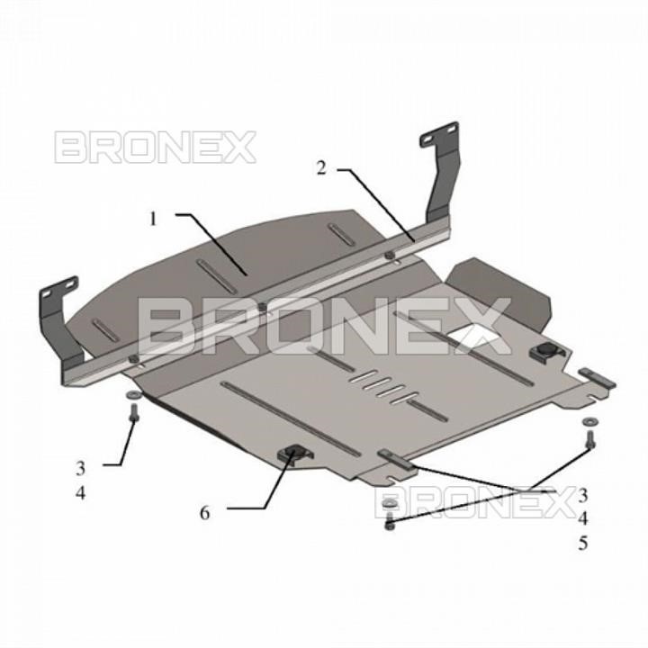 Bronex 101.0290.00 Защита двигателя Bronex стандартная 101.0290.00 для Ford Fiesta VI (радиатор, КПП) 101029000: Отличная цена - Купить в Польше на 2407.PL!