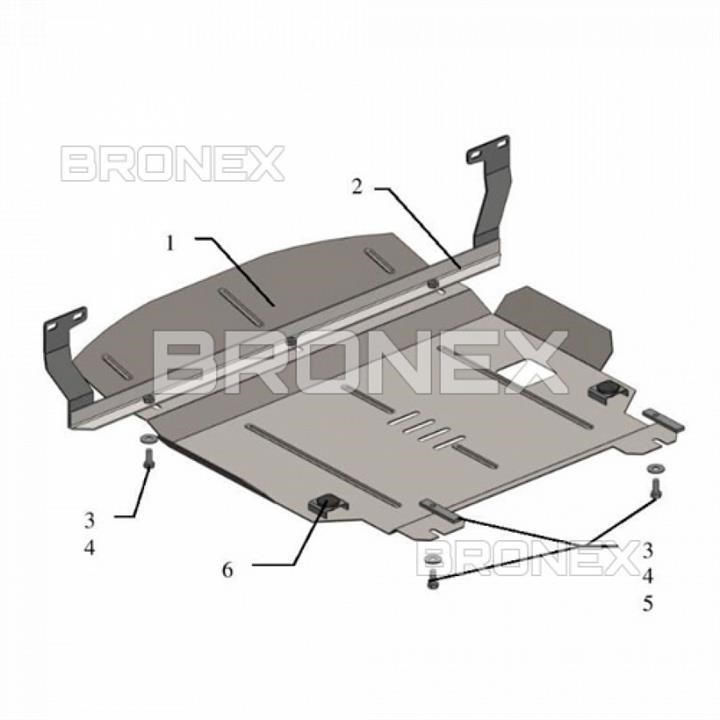 Bronex 101.0290.00 Engine protection Bronex standard 101.0290.00 for Ford Fiesta VI (radiator, gear box) 101029000: Buy near me in Poland at 2407.PL - Good price!