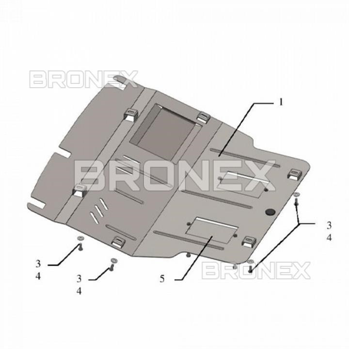Ochrona silnika Bronex standard 101.0307.00 dla Volkswagen T5 &#x2F; T6 (chłodnica samochodowa, skrzynia biegów, klimatyzacja) Bronex 101.0307.00