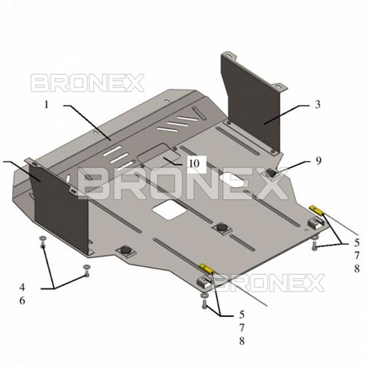 Bronex 101.0341.00 Защита двигателя Bronex стандартная 101.0341.00 для Hyundai Elantra 5 MD (радиатор, КПП) 101034100: Отличная цена - Купить в Польше на 2407.PL!