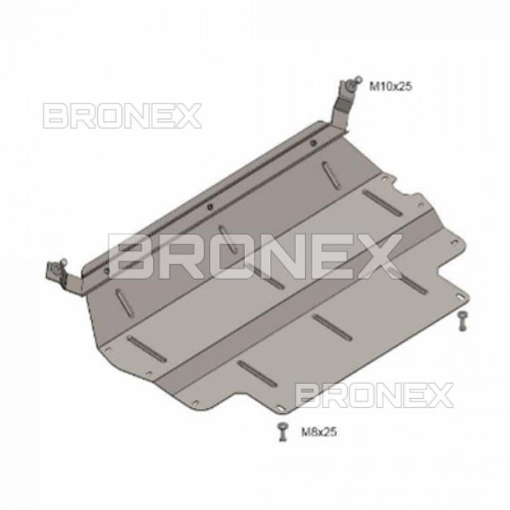 Защита двигателя Bronex стандартная 101.0348.00 для Volkswagen Tiguan (радиатор, КПП) Bronex 101.0348.00