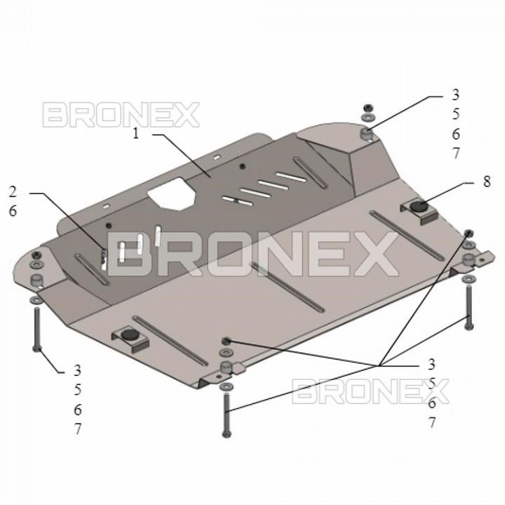 Bronex 101.0386.00 Ochrona silnika Bronex standard 101.0386.00 dla Toyota Highlander / Highlander II рестайлинг (skrzynia biegów) 101038600: Dobra cena w Polsce na 2407.PL - Kup Teraz!
