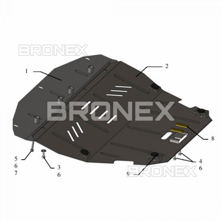 Bronex 101.0396.00 Engine protection Bronex standard 101.0396.00 for Fiat Scudo (radiator, gear box) 101039600: Buy near me in Poland at 2407.PL - Good price!