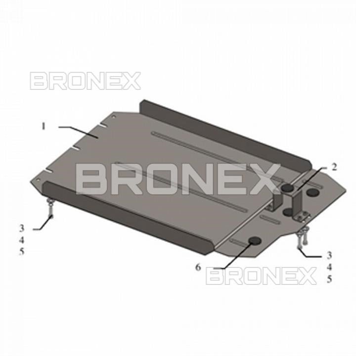 Bronex 101.0419.00 Gearbox protectionBronex standard 101.0419.00 for Mitsubishi Pajero Sport (transfer case) 101041900: Buy near me in Poland at 2407.PL - Good price!