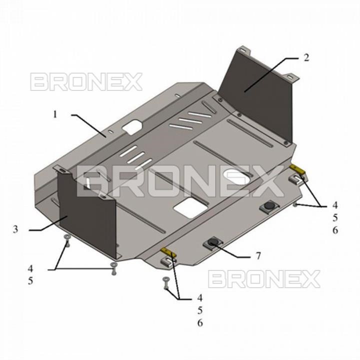 Bronex 101.0436.00 Engine protection Bronex standard 101.0436.00 for Hyundai I-30 (radiator, gear box) 101043600: Buy near me in Poland at 2407.PL - Good price!
