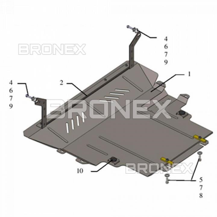 Bronex 101.0443.00 Engine protection Bronex standard 101.0443.00 for Mazda 5 (radiator, gear box) 101044300: Buy near me in Poland at 2407.PL - Good price!