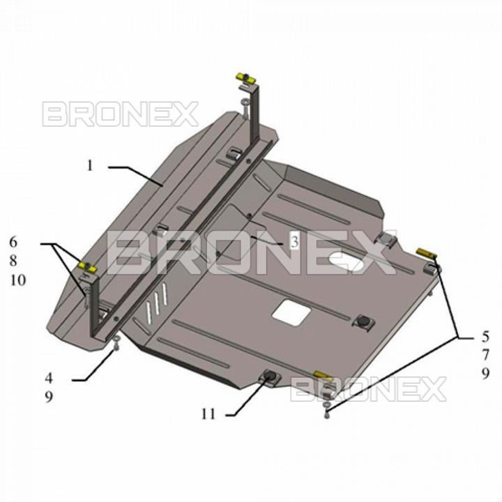 Bronex 101.0452.00 Захист двигуна Bronex стандартна 101.0452.00 для Hyundai Santa Fe/Grand Santa Fe (радіатор, КПП) 101045200: Приваблива ціна - Купити у Польщі на 2407.PL!