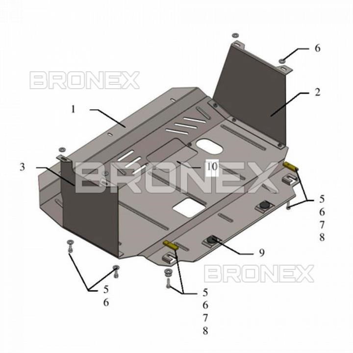 Bronex 101.0468.00 Engine protection Bronex standard 101.0468.00 for Kia Cerato III (gear box) 101046800: Buy near me in Poland at 2407.PL - Good price!