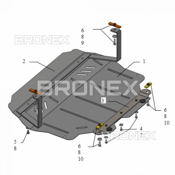 Bronex 101.0498.00 Захист двигуна Bronex стандартна 101.0498.00 для Volkswagen Caddy (радіатор, КПП) 101049800: Приваблива ціна - Купити у Польщі на 2407.PL!