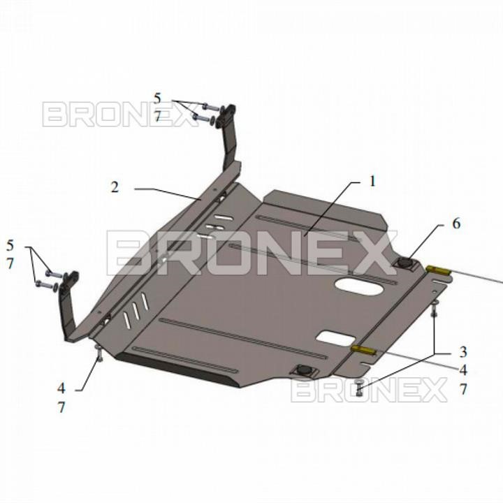 Bronex 101.0506.00 Engine protection Bronex standard 101.0506.00 for Ford Fiesta VII EcoBoost (radiator, gear box) 101050600: Buy near me in Poland at 2407.PL - Good price!