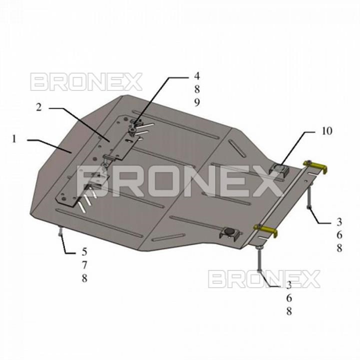 Bronex 101.0528.00 Engine protection Bronex standard 101.0528.00 for Volkswagen Caddy (radiator, gear box) 101052800: Buy near me in Poland at 2407.PL - Good price!