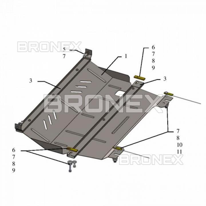 Bronex 101.0534.00 Engine protection Bronex standard 101.0534.00 for Peugeot 208 (radiator, gear box) 101053400: Buy near me in Poland at 2407.PL - Good price!