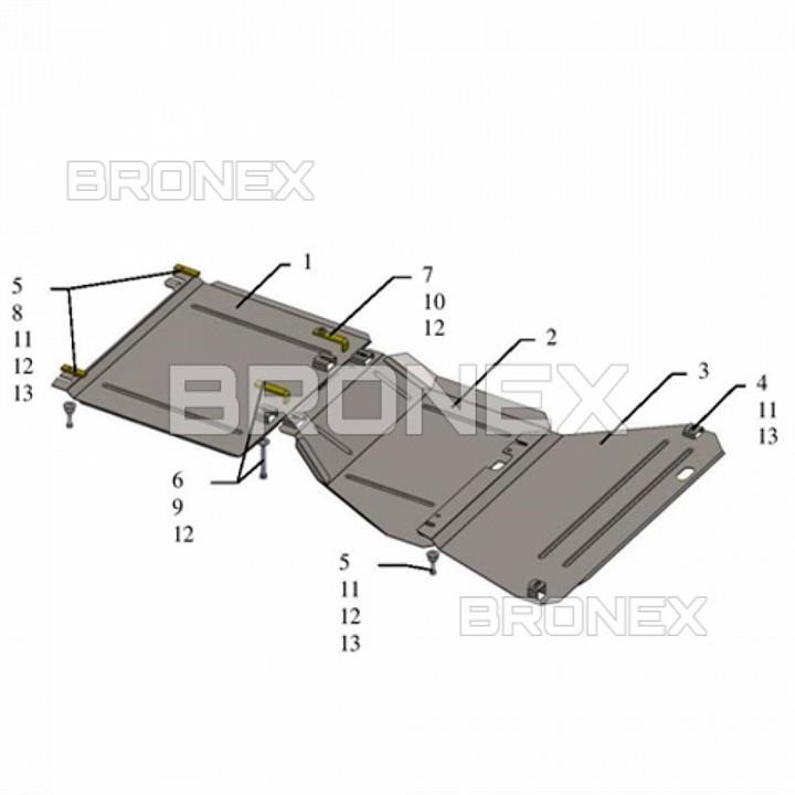 Bronex 101.0536.00 Engine protection Bronex standard 101.0536.00 for Jeep Grand Cherokee (gear box, transfer case) 101053600: Buy near me in Poland at 2407.PL - Good price!