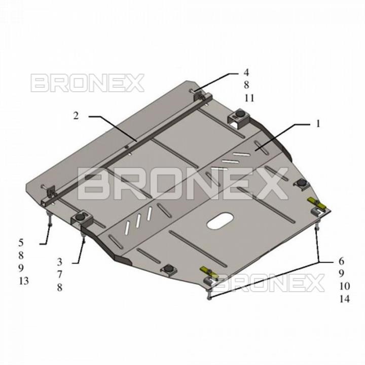 Bronex 101.0541.00 Engine protection Bronex standard 101.0541.00 for Peugeot 407 (radiator, gear box) 101054100: Buy near me in Poland at 2407.PL - Good price!