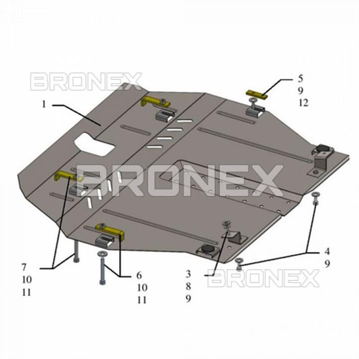 Bronex 101.0549.00 Захист двигуна Bronex стандартна 101.0549.00 для Jac J5 / J6 (радіатор, КПП) 101054900: Приваблива ціна - Купити у Польщі на 2407.PL!