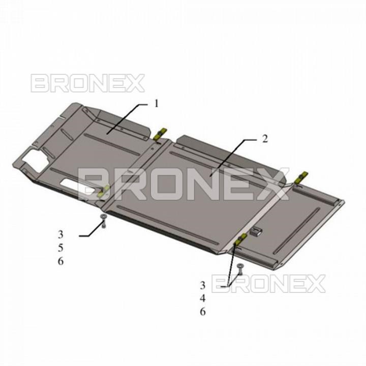 Bronex 101.0563.00 Engine protection Bronex standard 101.0563.00 for Ford Ranger (gear box, transfer case) 101056300: Buy near me in Poland at 2407.PL - Good price!