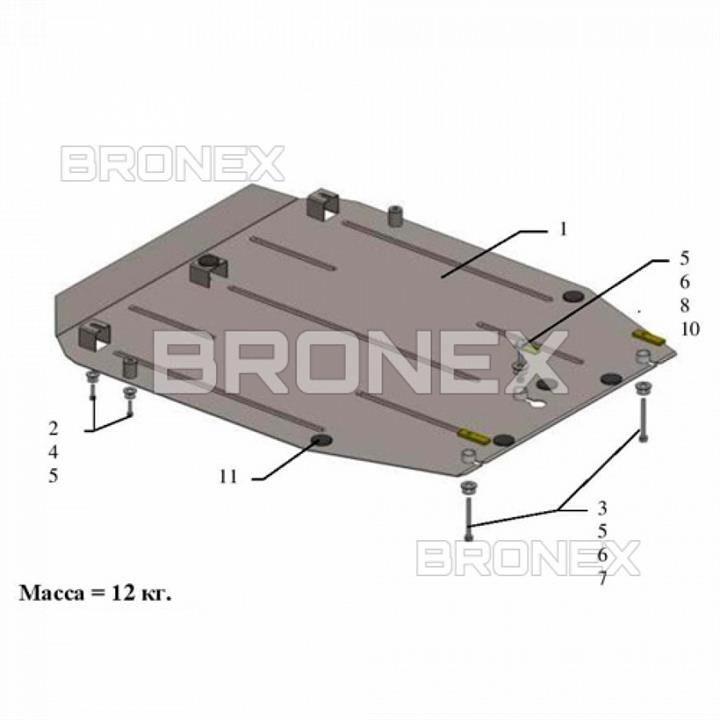 Ochrona silnika Bronex standard 101.0585.00 dla Hondа IX 5D хетчбэк (skrzynia biegów) Bronex 101.0585.00