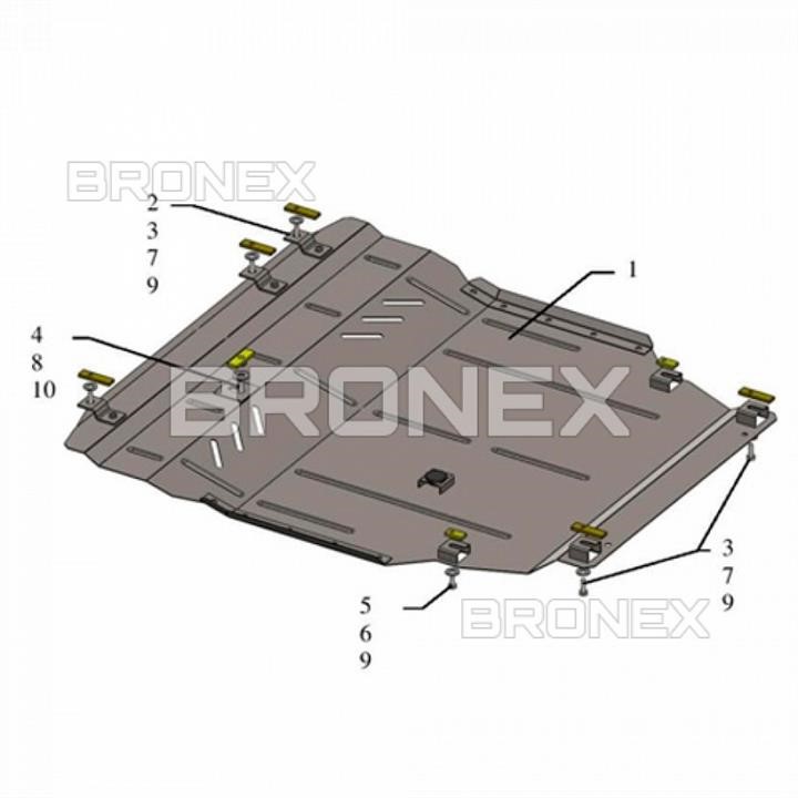 Bronex 101.0607.00 Защита двигателя Bronex стандартная 101.0607.00 для Mazda 323 (радиатор, КПП) 101060700: Отличная цена - Купить в Польше на 2407.PL!