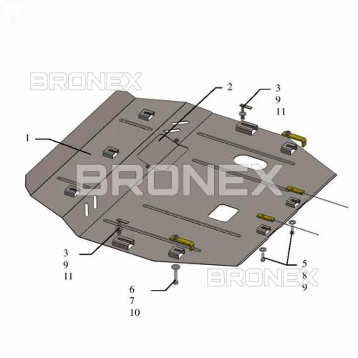 Bronex 101.0616.00 Защита двигателя Bronex стандартная 101.0616.00 для Jac S3 (радиатор, КПП) 101061600: Купить в Польше - Отличная цена на 2407.PL!