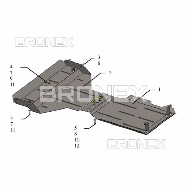 Bronex 101.0644.00 Защита двигателя Bronex стандартная 101.0644.00 для Subaru Outback V (радиатор, КПП) 101064400: Отличная цена - Купить в Польше на 2407.PL!