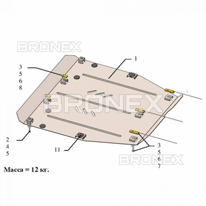 Bronex 101.0686.00.HO Engine protection Bronex standard 101.0686.00.HO for Honda IX 4D sedan (radiator, gearbox) 101068600HO: Buy near me in Poland at 2407.PL - Good price!