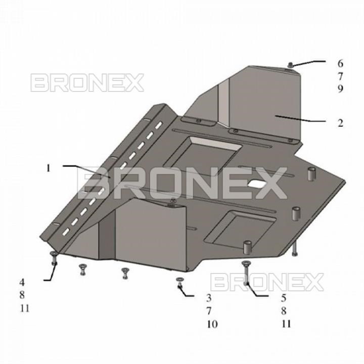 Bronex 101.0687.00.P Защита двигателя Bronex стандартная 101.0687.00.P для Peugeot Boxer I (радиатор, КПП) 101068700P: Отличная цена - Купить в Польше на 2407.PL!