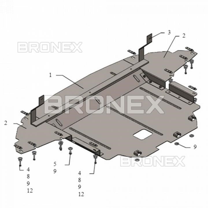Bronex 101.0704.00 Защита двигателя Bronex стандартная 101.0704.00 для Hyundai I-20 II (радиатор, КПП) 101070400: Отличная цена - Купить в Польше на 2407.PL!