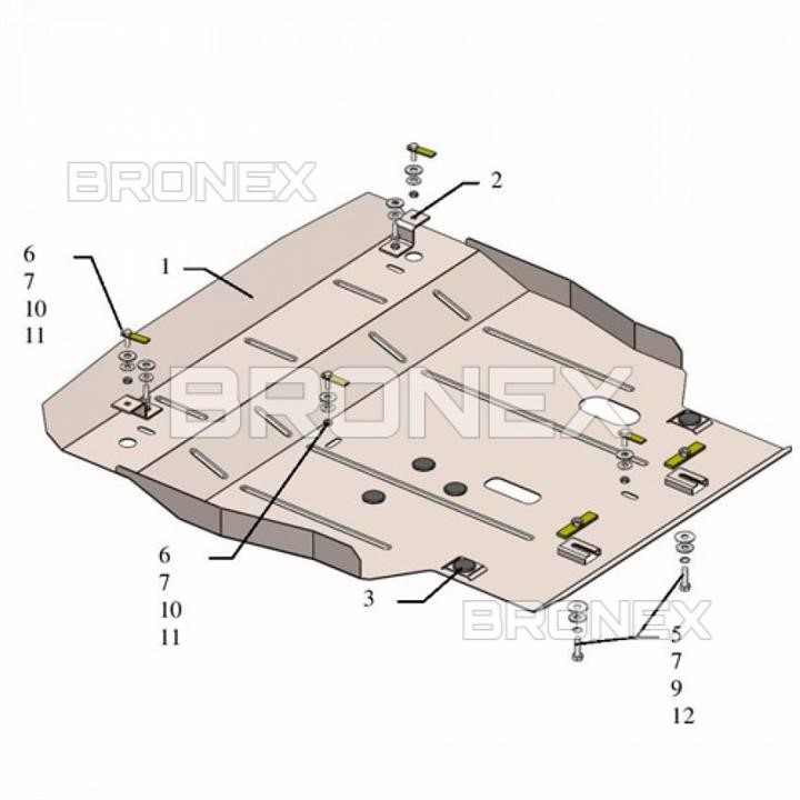 Bronex 101.0719.00 Захист двигуна Bronex стандартна 101.0719.00 для Mazda 626 GE (радіатор, КПП) 101071900: Купити у Польщі - Добра ціна на 2407.PL!