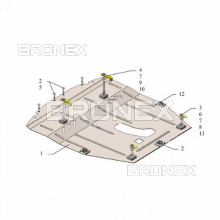 Bronex 101.0921.00.NI Захист двигуна Bronex стандартна 101.0921.00.NI для Nissan Rogue 101092100NI: Купити у Польщі - Добра ціна на 2407.PL!