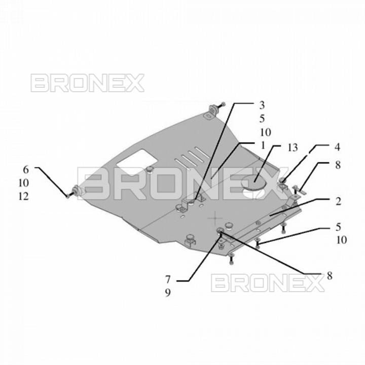 Bronex 102.0047.00 Захист двигуна Bronex преміум 102.0047.00 для Mitsubishi Grandis (радіатор, КПП) 102004700: Приваблива ціна - Купити у Польщі на 2407.PL!