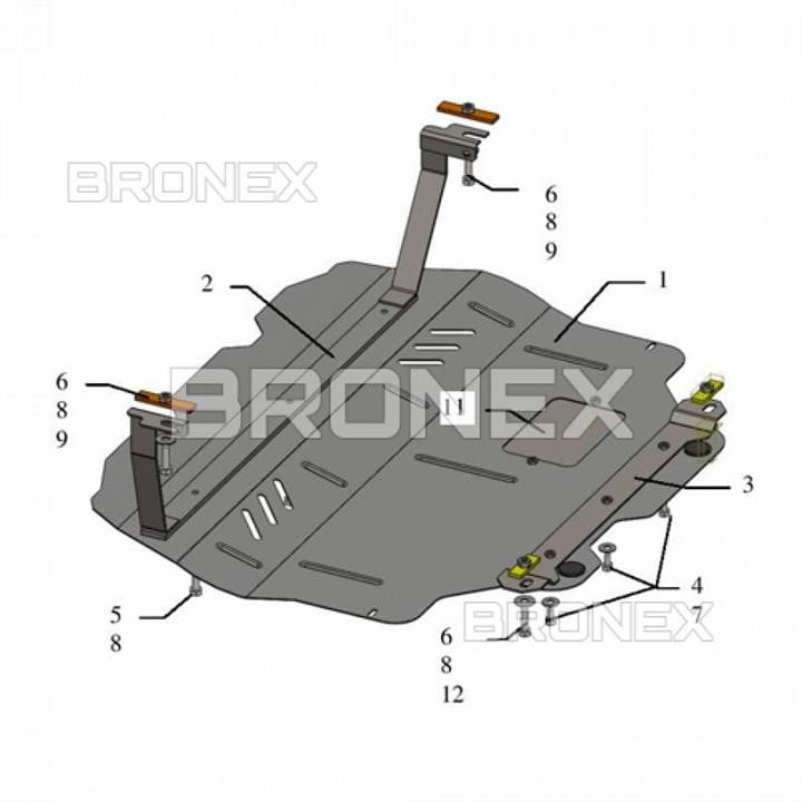 Bronex 102.0456.00 Engine protection Bronex premium 102.0456.00 for Volkswagen Touran WeBasto (radiator, gear box) 102045600: Buy near me in Poland at 2407.PL - Good price!