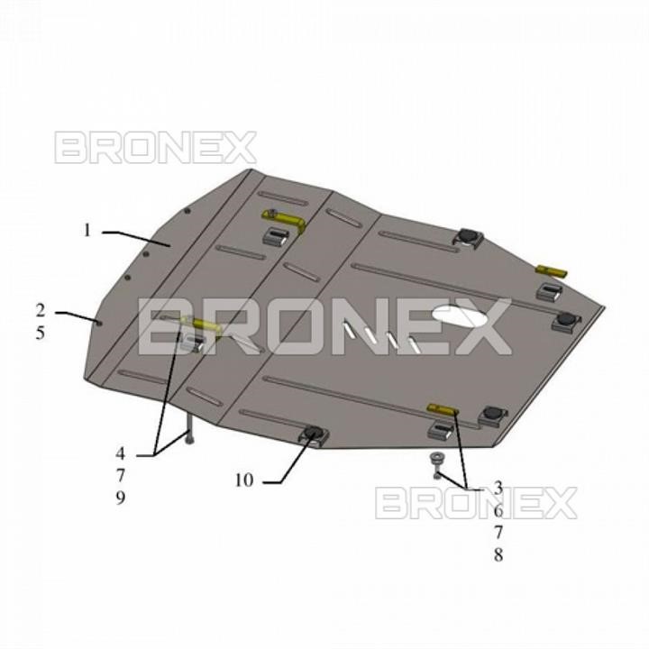 Bronex 102.0560.00 Engine protection Bronex premium 102.0560.00 for Nissan X-Trail T32 (radiator, gear box) 102056000: Buy near me in Poland at 2407.PL - Good price!