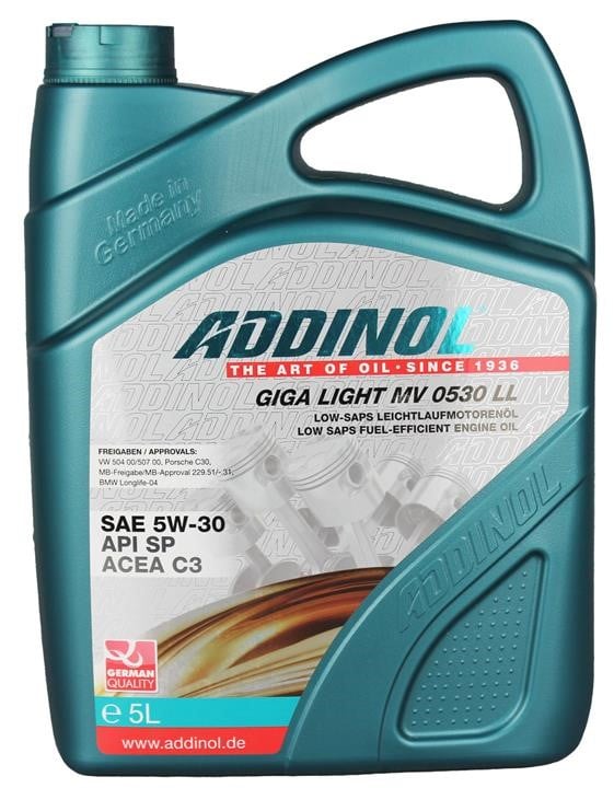 Addinol 4014766241108 Моторное масло Addinol Giga Light MV 0530 LL 5W-30, 5л 4014766241108: Отличная цена - Купить в Польше на 2407.PL!