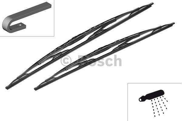 Bosch 3 397 118 334 Bosch Twin Spoiler Frame Wiper Brush Set 650/650 3397118334: Buy near me in Poland at 2407.PL - Good price!