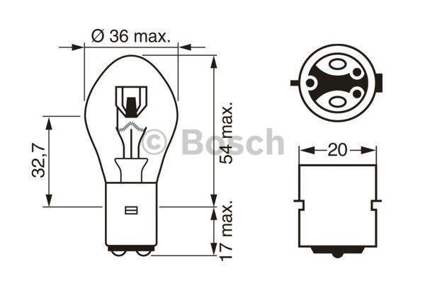 Bosch 1 987 302 209 Лампа галогенна 12В S2 35/35Вт 1987302209: Приваблива ціна - Купити у Польщі на 2407.PL!