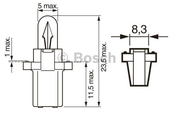 Bosch 1 987 302 220 Лампа розжарювання T5 1987302220: Приваблива ціна - Купити у Польщі на 2407.PL!