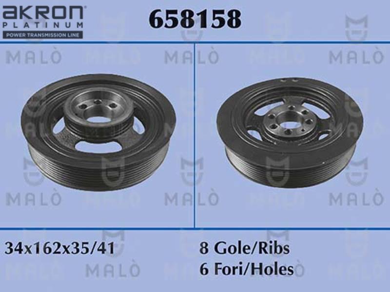 Malo 658158 Belt Pulley, crankshaft 658158: Buy near me in Poland at 2407.PL - Good price!