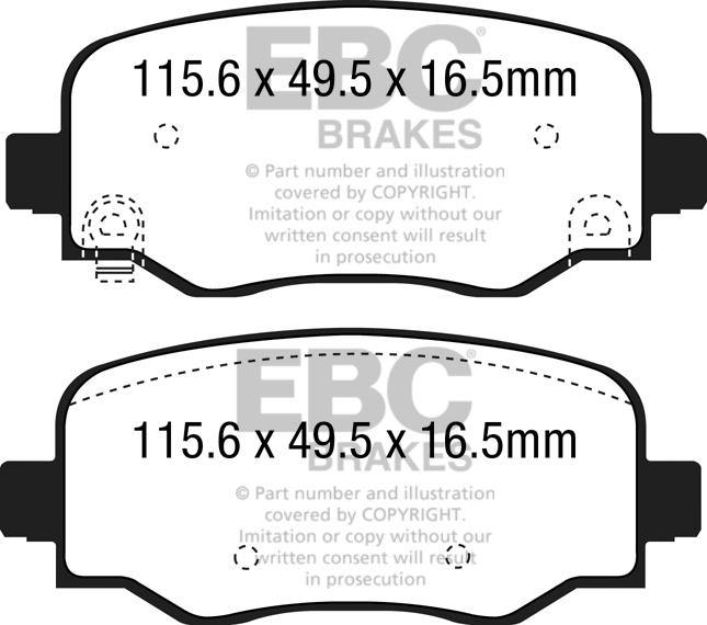 EBC DPX2237 Brake Pad Set, disc brake DPX2237: Buy near me in Poland at 2407.PL - Good price!