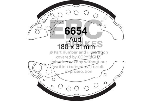 EBC 6654 Brake shoe set 6654: Buy near me in Poland at 2407.PL - Good price!