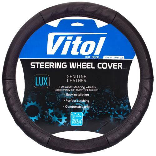 Vitol B 017 M Steering wheel cover black, leather M (37-39cm) B017M: Buy near me in Poland at 2407.PL - Good price!