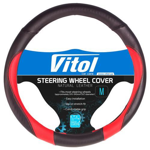 Vitol JX-163001/5 BK/RD M Steering wheel cover black/red M (37-39cm) JX1630015BKRDM: Buy near me in Poland at 2407.PL - Good price!
