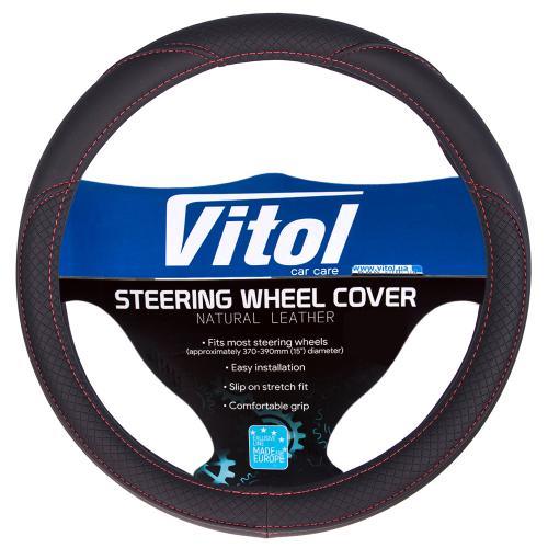 Vitol VLU-1809013 BK M Steering wheel cover black M (37-39cm) VLU1809013BKM: Buy near me in Poland at 2407.PL - Good price!