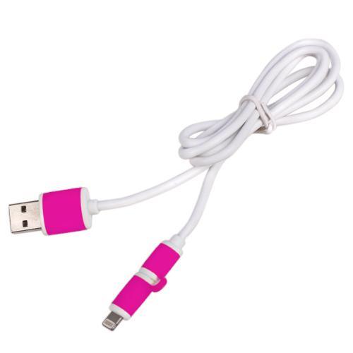 Pulso CP-001P Cable PULSO USB - Micro USB/Apple 1m pink (round) CP001P: Buy near me in Poland at 2407.PL - Good price!