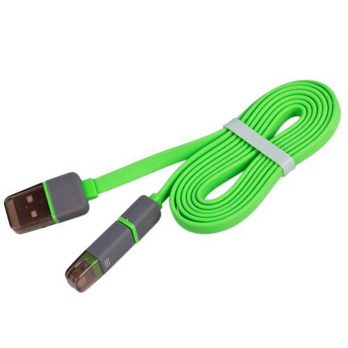 Pulso CP-002GN Cable PULSO USB - Micro USB/Apple 1m green (flat) CP002GN: Buy near me in Poland at 2407.PL - Good price!