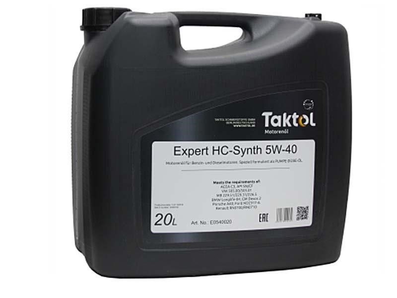 Taktol E0540020 Моторное масло Taktol Expert HC-Synth 5W-40, 20л E0540020: Отличная цена - Купить в Польше на 2407.PL!