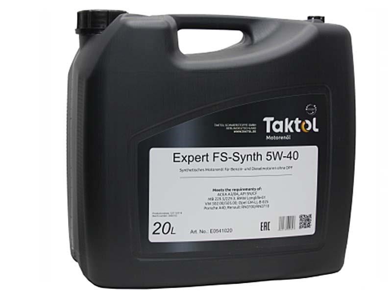 Taktol E0541020 Motoröl Taktol Expert FS-Synth 5W-40, 20L E0541020: Kaufen Sie zu einem guten Preis in Polen bei 2407.PL!
