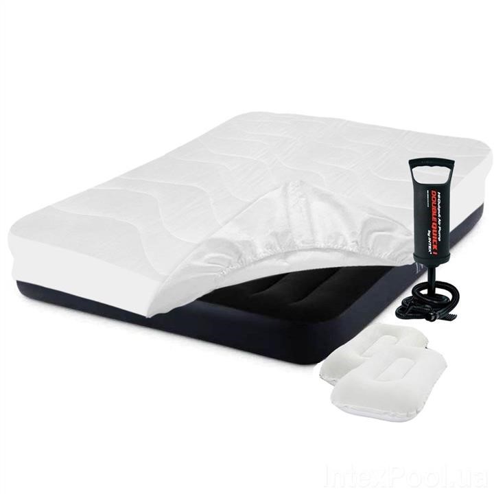 Intex 64144-3 Inflatable mattress 183 x 203 x 25 cm, with a mattress cover, two pillows and a manual pump. Double 641443: Buy near me in Poland at 2407.PL - Good price!