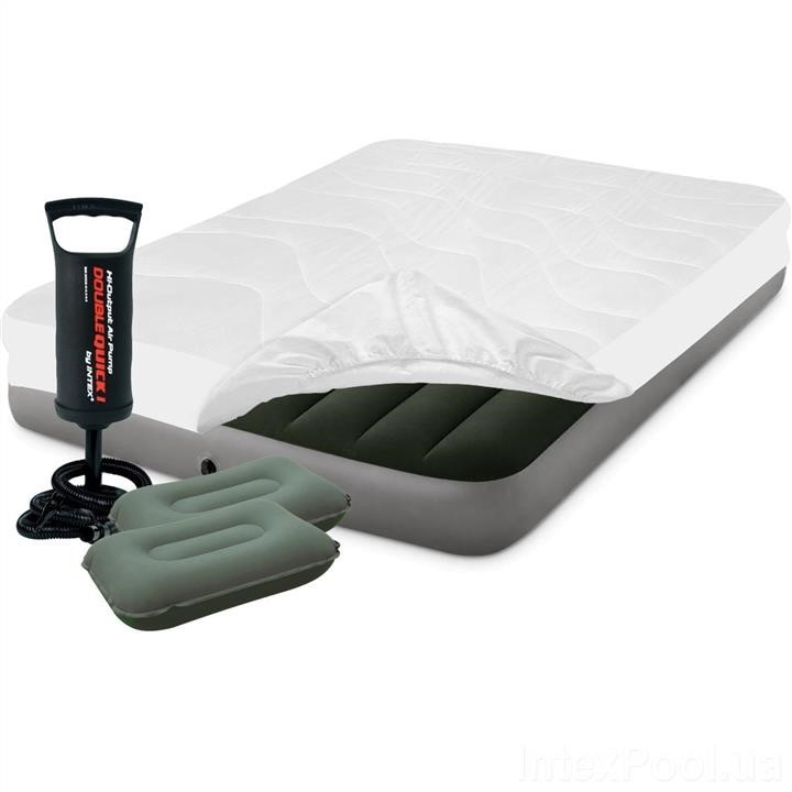 Intex 64108-3 Inflatable mattress 137 x 191 x 25 cm, with a mattress cover, two pillows, pump. 641083: Buy near me at 2407.PL in Poland at an Affordable price!