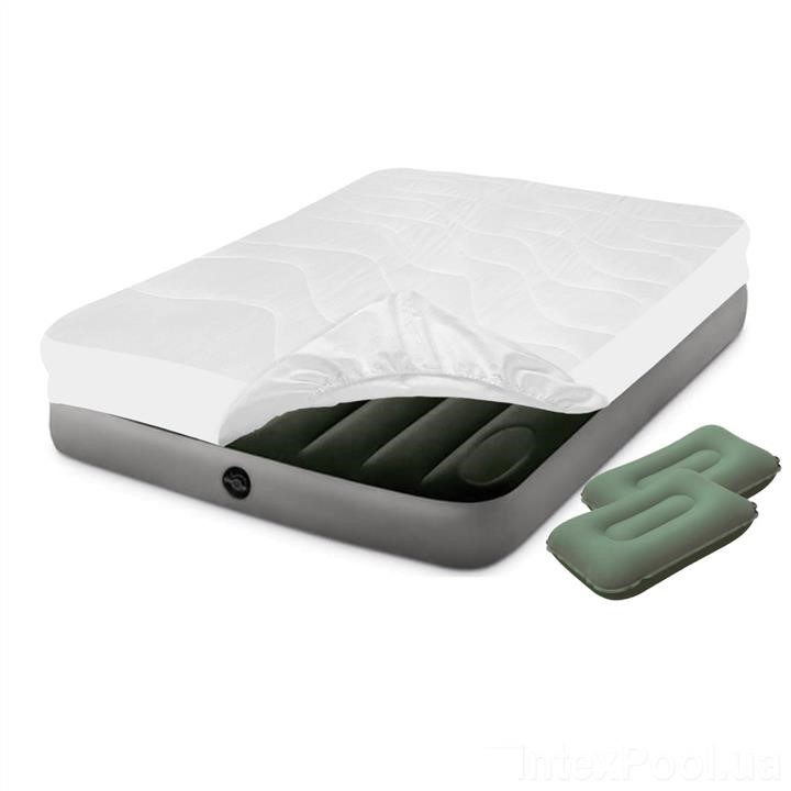 Intex 64763-3 Inflatable mattress 152 x 203 x 25 cm, with a foot pump, mattress cover and two pillows. Double 647633: Buy near me in Poland at 2407.PL - Good price!