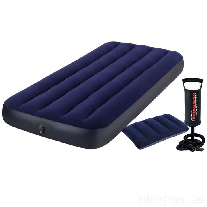 Intex 64756-2 Inflatable mattress 76 x 191 x 25 cm, with pillow, pump. Single 647562: Buy near me in Poland at 2407.PL - Good price!